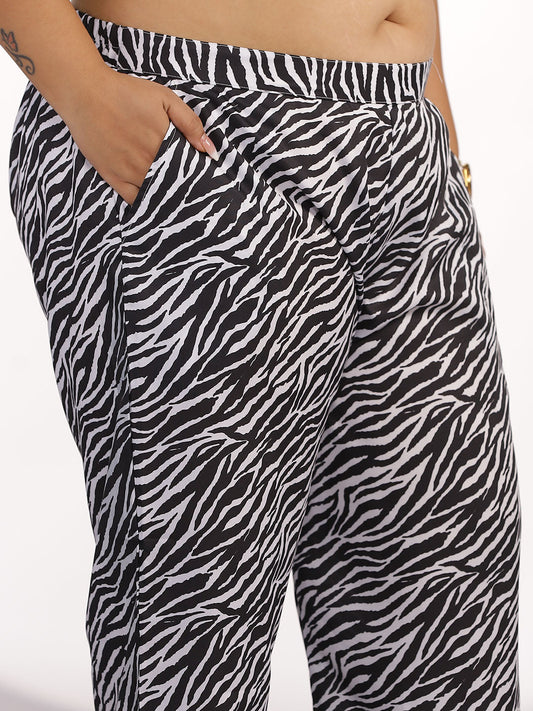 Printed Palazzo Pants - Zebra