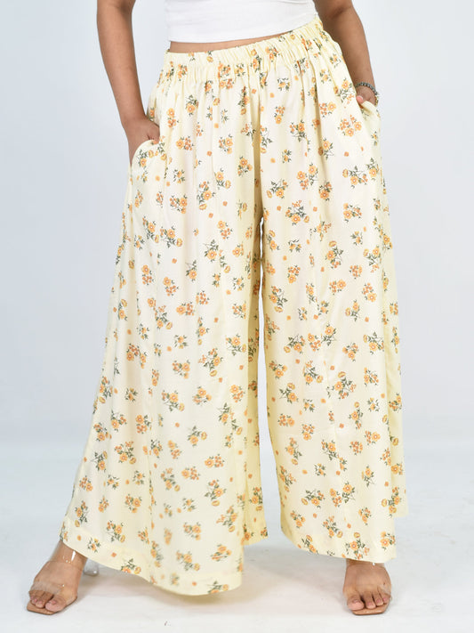 Printed Rayon Flared Palazzo - Bloomfield