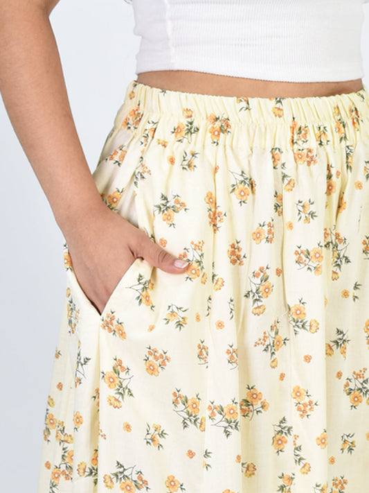 Printed Rayon Flared Palazzo - Bloomfield