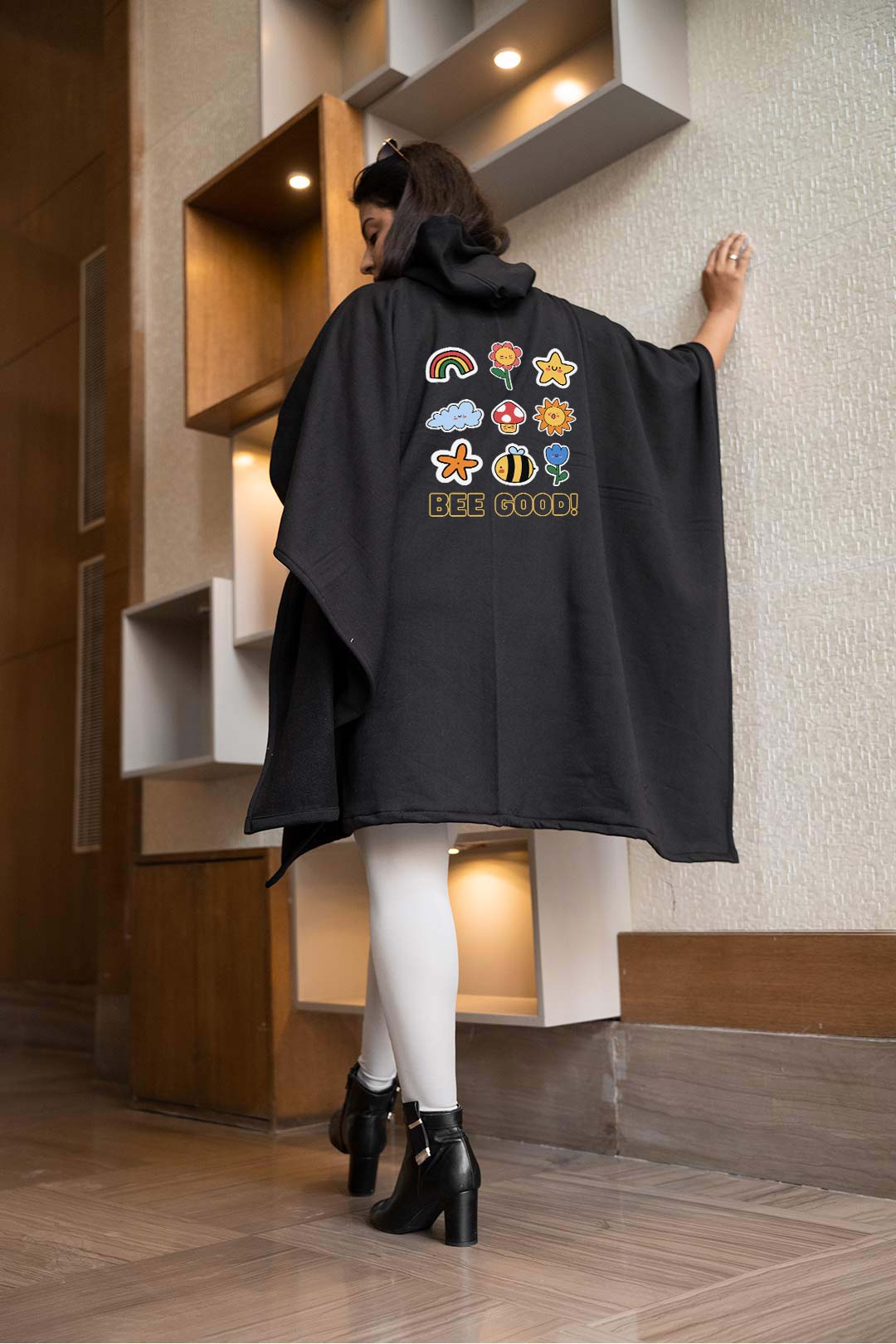 Black Poncho Hoodie - BeGUD