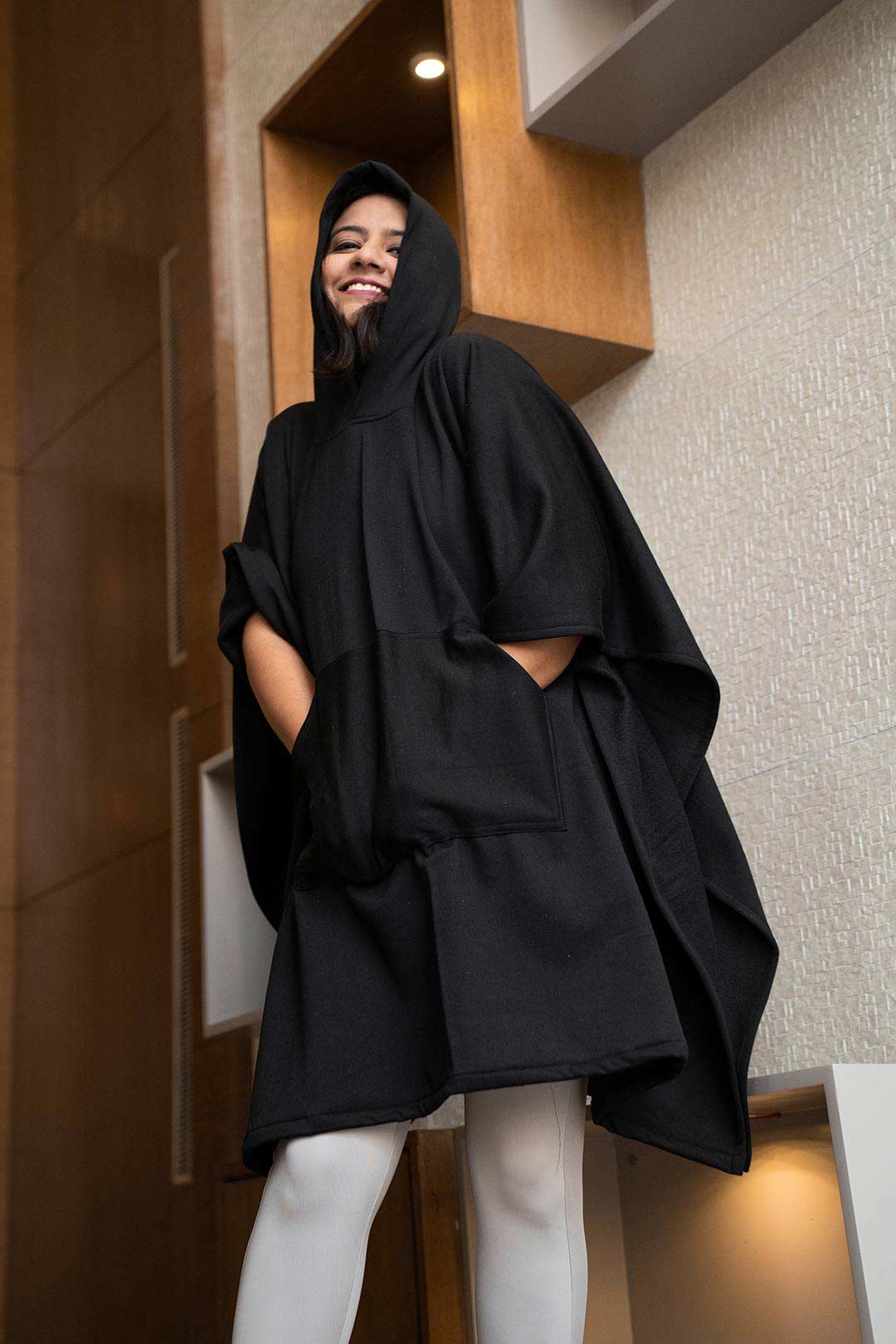 Black Poncho Hoodie - Dreamy