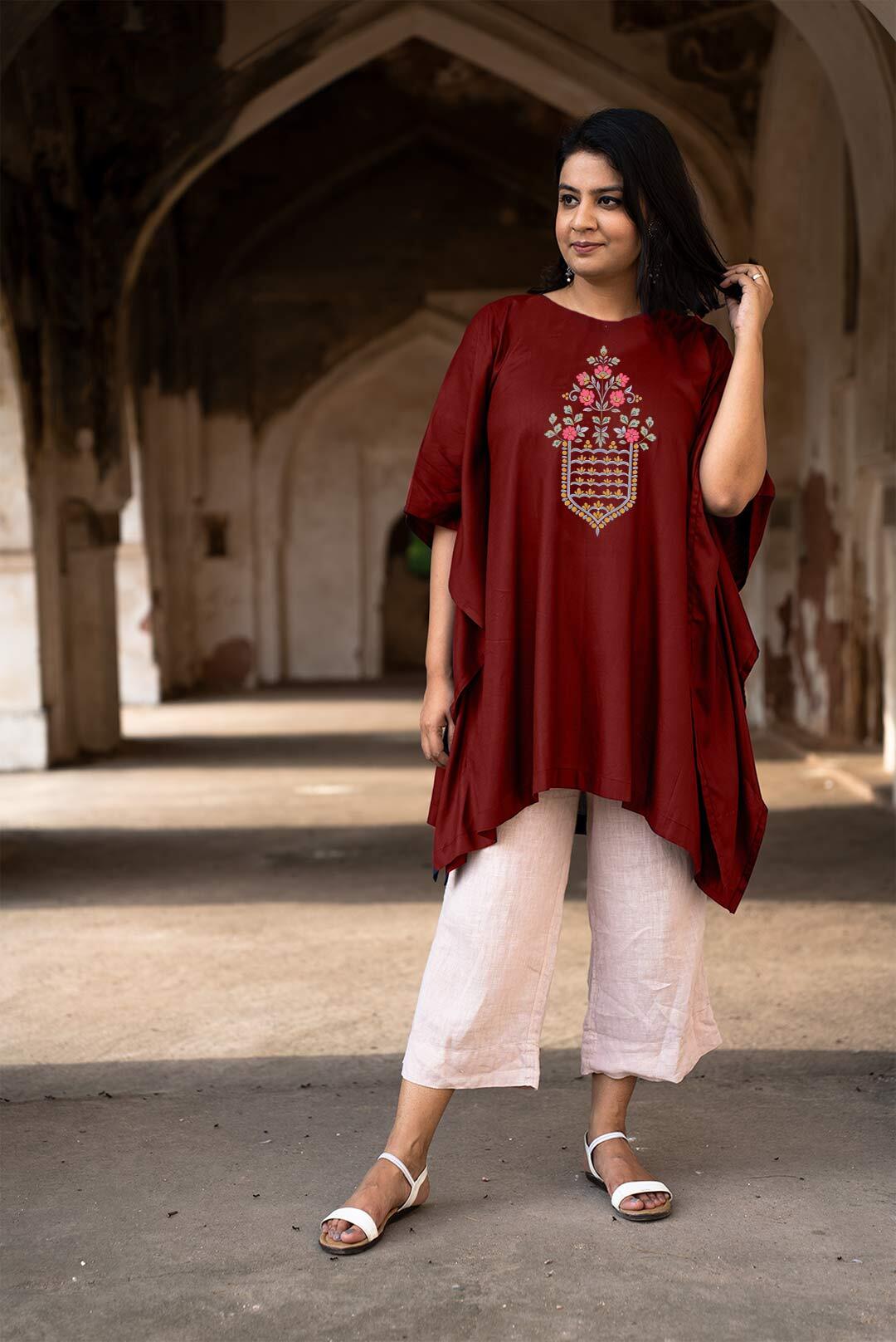 Cotton Mughal Mehandi Butta Printed Long Dress  Gulabchand Prints